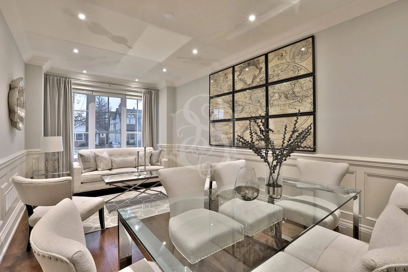 Modern living room, Broadway Avenue residence, Toronto